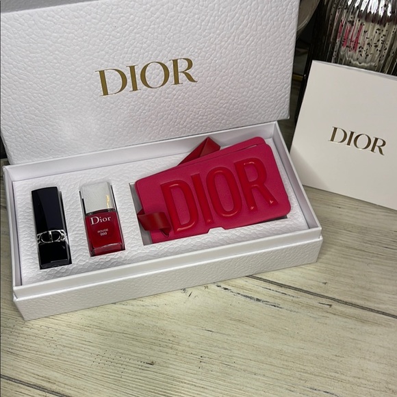 Dior Accessories - Dior Gift Set- Dior Luggage Tags, Popular 999 Lipstick and Mystery Item.